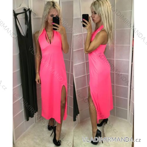 Long sleeveless dress womens neon (uni sl) ITALIAN MODA IMT18439