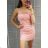 Summer short dress with bare shoulders women's flower (uni s / m) ITALIAN MODE IM919289