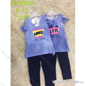 Summer T-shirt short with bare shoulders sleeve and 3/4 leggings youth 4-12 years SAD SAD19CH5004
