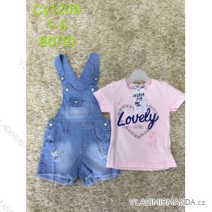 Set summer t-shirt short sleeve and jeans shorts with child's socks (1-5 years) SAD SAD19CY1209