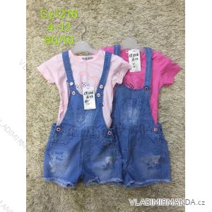 Set summer t-shirt short sleeve and jeans shorts with puppy youth girl (4-12 years) SAD SAD19CY1216
