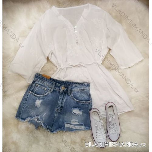 Shirt blouse tunic 3/4 long sleeve with drawstring women (uni m / l) ITALIAN MODA IM51914904