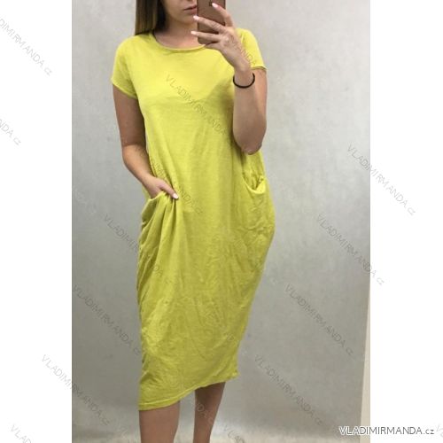 Summer Short Sleeve Dress with Pockets (Uni M / L) ITALIAN FASHION IM819131