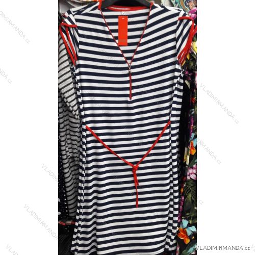 Striped Short Sleeve Dress (M-XL) POLISH FASHION PM119190