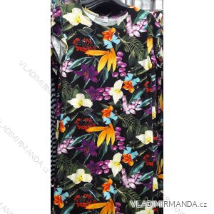 Short Sleeve Dress Flowered Ladies Oversized (xl-3xl) POLISH FASHION PM119191
