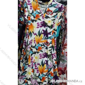 Short Sleeve Dress Floral Ladies Oversized (m-3xl) POLISH FASHION PM119192
