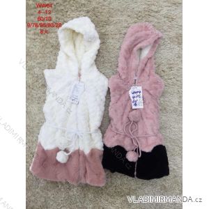 Vest fur baby adolescent girl (4-12 years) SAD19WW04
