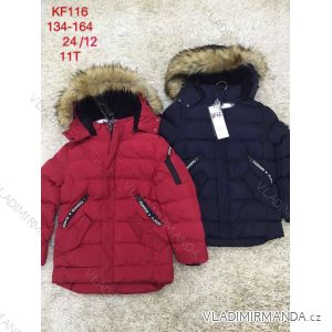 Boy´s winter coat with hood and fur (134-164) SAD SAD19KF116