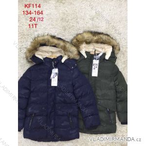 Boy´s winter coat with hood and fur (134-164) SAD SAD19KF114