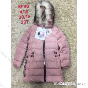 Winter coat with hood and fur children adolescent girls (4-12 years) SAD SAD19KF86