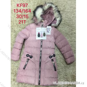 Girls' coat winter with hood and fur youth (134-164) SAD SAD19KF97