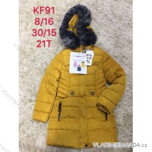 Girls' coat winter with hood and fur youth (8-16 years) SAD SAD19KF91