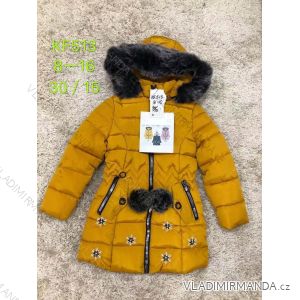 Girls' coat winter with hood and fur youth (8-16 years) SAD SAD19KF513