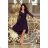 210-2 NICOLLE - lace neckline - navy blue
