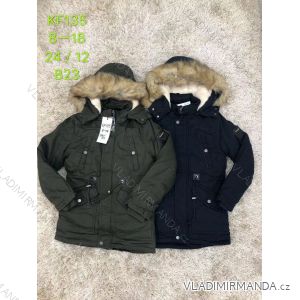 Girls' coat winter with hood and fur youth (8-18 years) SAD SAD19KF135