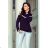 223-1 Comfortable sweatshirt with white shoulders - navy blue
