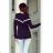 223-1 Comfortable sweatshirt with white shoulders - navy blue
