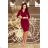 237-2 KELLY Elegant dress with a neckline - burgundy
