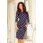 13-101 Sports dress with binding and pockets - navy blue + polka dots
