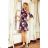 217-5 NEVA Trapezoidal Dress with Flared Sleeves - Black + Flowers
