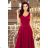246-1 CINDY long dress with a neckline - burgundy
