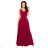 246-1 CINDY long dress with a neckline - burgundy
