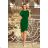 240-1 ROXI dress with asymmetrical skirt and belt - green
