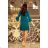 228-5 LUCY - Pleated Comfortable Dress - Blue
