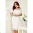 Lace dress with frill - ecru
