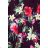 245-3 Long dress with frill and cleavage - red flowers

