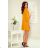228-7 LUCY - Pleated Comfortable Dress - Mustard Color
