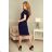 196-1 Sports dress with short sleeves and pocket - dark blue
