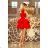 200-4 CHARLOTTE - Exclusive dress with lace neckline - RED
