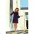 190-6 MARGARET dress with lace on the sleeves - Navy Blue

