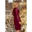 216-3 EMMA Elegant Pencil Dress with Lace - Burgundy color
