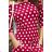 13-111 Sports dress with binding and pockets - burgundy + polka dots
