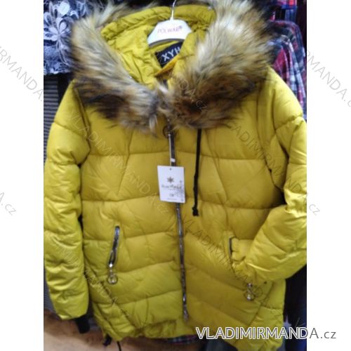 Jacket winter with hood and fur women (S-2XL) POLISH FASHION PM219038
