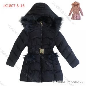 Jacket / coat winter quilted with fur kids adolescent girls (8-16 years old) KUGO JK1807-1
