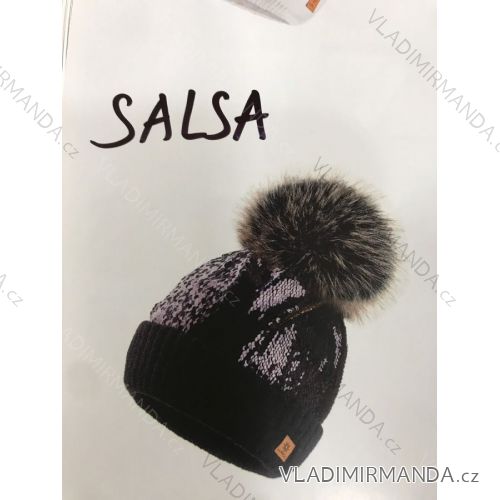 Women's winter hat (ONE SIZE) WOOLK POLISH FASHION PV419SALSA