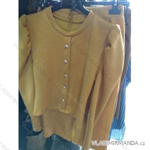 Knitted Skirt + Long Sleeve Sweater with Gold Thread Women's (uni sl) ITALIAN FASHION IM9197901