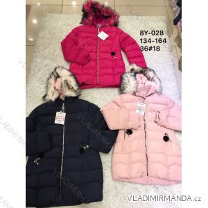 Jacket winter with hood and fur adolescent girls (134-164) ACTIVE SPORT ACT218Y-028