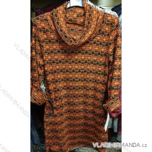 Women's warm long sleeve dress with oversized pockets (uni XL / 2XL) ITALIAN FASHION IM12190109
