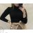 Women's Long Sleeve Knit Sweater with Stand Long Sleeve (uni s-m) EXTRAME  ITALIAN FASHION IM519JM-5806-1