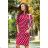13-111 Sports dress with binding and pockets - burgundy + polka dots
