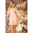228-1 LUCY - Pleated Comfort Dress - Peach
