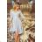 210-9 NICOLLE - long lace neckline dress - Gray
