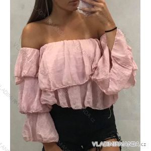 T-shirt 3/4 sleeve ruffles women (uni s / M) ITALIAN MODE IMT19296