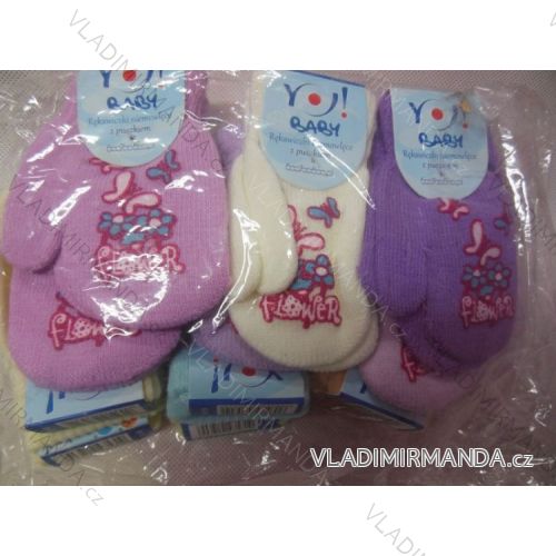 Gloves / mittens for babies knitted (0-12 mint) R-115