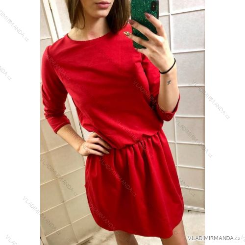 Dress 3/4 sleeve ladies neon (uni sl) ITALIAN FASHION IMT19057 _UNI S/M Grey