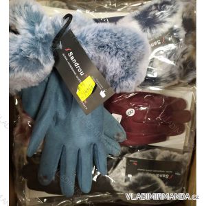 Women´s gloves warm with fur women (ONE SIZE) SANDROU SZM294MT
